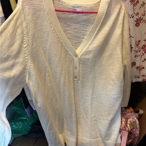 Cozy Cream V-Neck Sweater